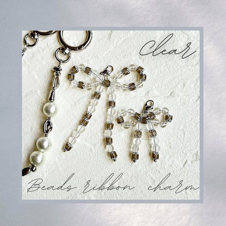 Beads ribbon charm (clear)
