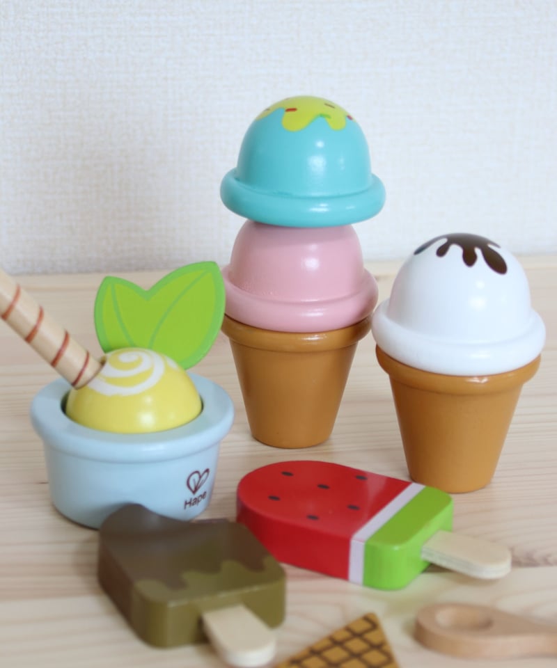 アイスクリームセット 【HAPE】 | 木のおもちゃ 虹と木