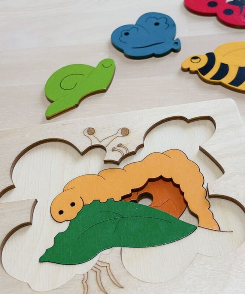 3重パズル・かたつむりと友達【ジョージラック】 | 木のおもちゃ