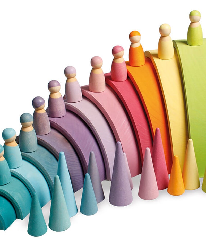 グリムス アーチレインボー 知育玩具 防水ポーチ全員プレゼント アーチレインボー 大 レインボー パステル