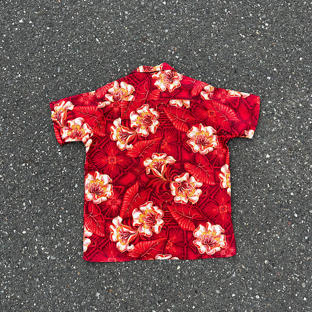 ビンテージ コットン アロハシャツ Mサイズ 赤色 Amazon.co.jp: KY's International Fashion アロハシャツ メンズ
