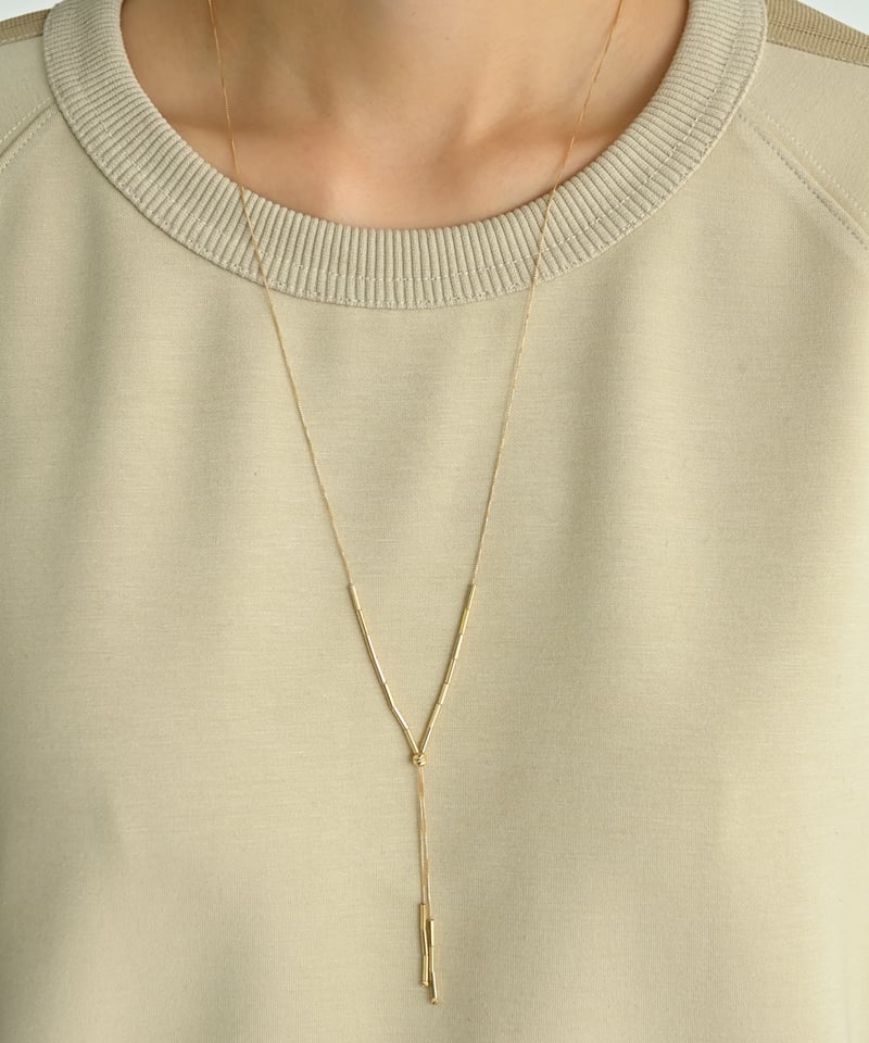 11/7-11/14予約販売＞K18YG Yチェーンバンブービーズネックレス（1/中