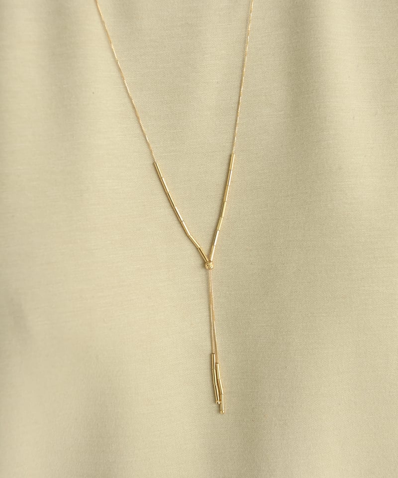 11/7-11/14予約販売＞K18YG Yチェーンバンブービーズネックレス（1/中