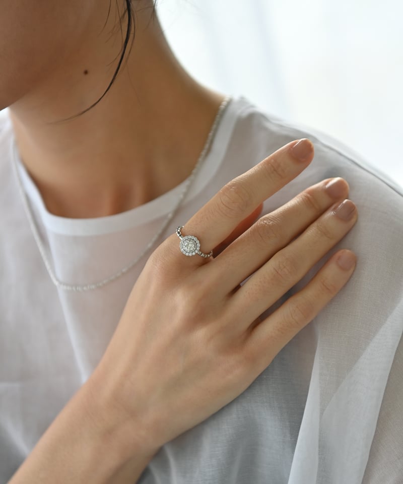 PT950 ヘイローダイヤモンドストレッチリング | STYLE04