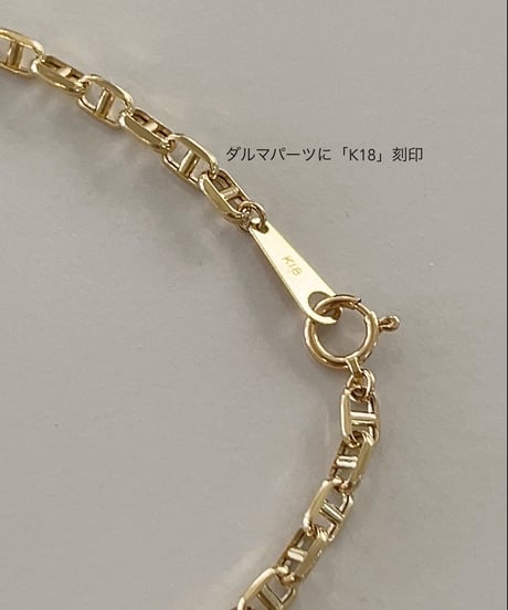 K18YG アンカーチェーンネックレス45㎝