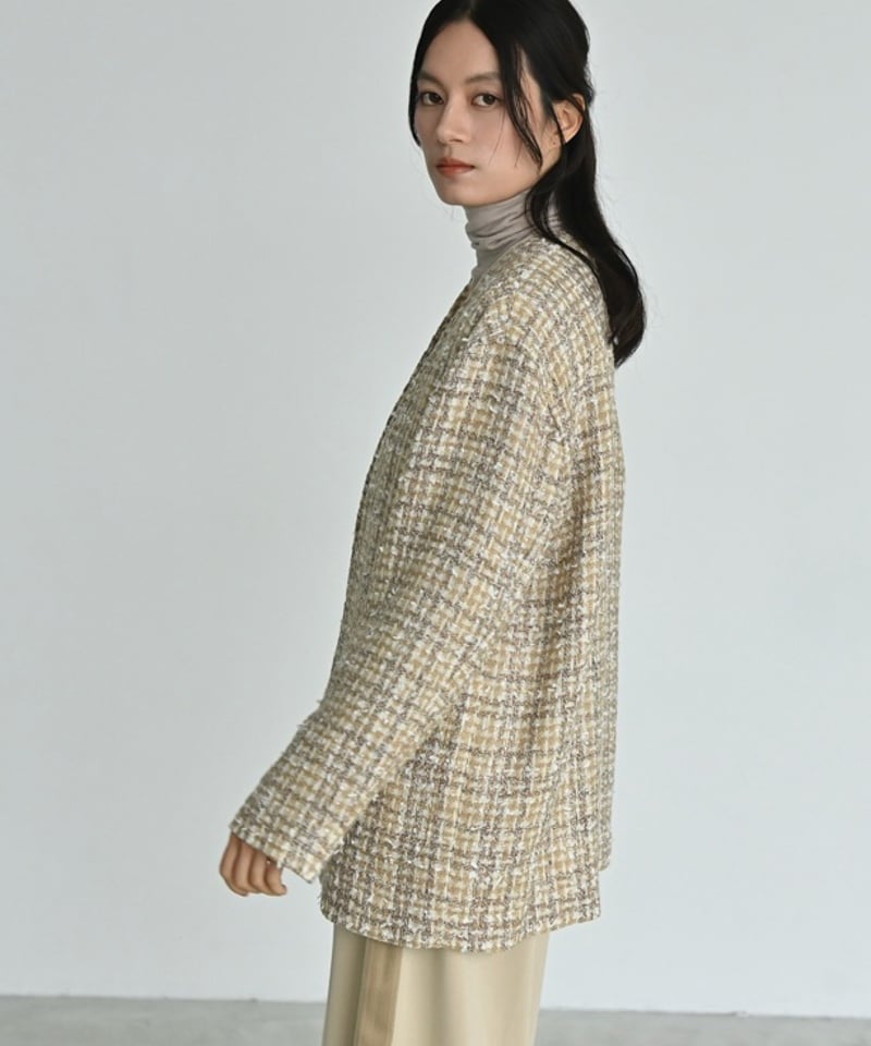 【新品タグ付き】麻混ライン切り替えコート 新品タグ付き】麻混ライン切り替えコート