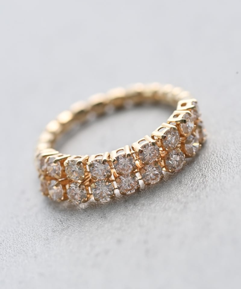 10/10-10/17予約販売＞K18YG ダブルダイヤモンドストレッチ