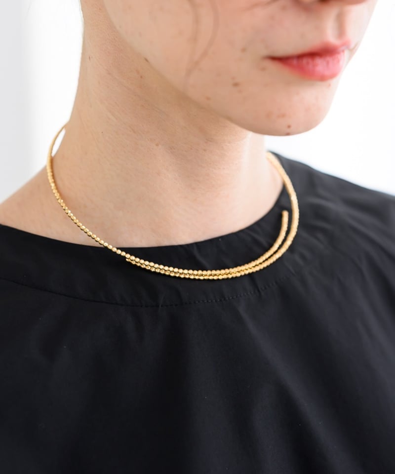 美品　casuca　lotus ミクスドチョーカー　K18YG lotus ミクスドチョーカー -K18- | CASUCA