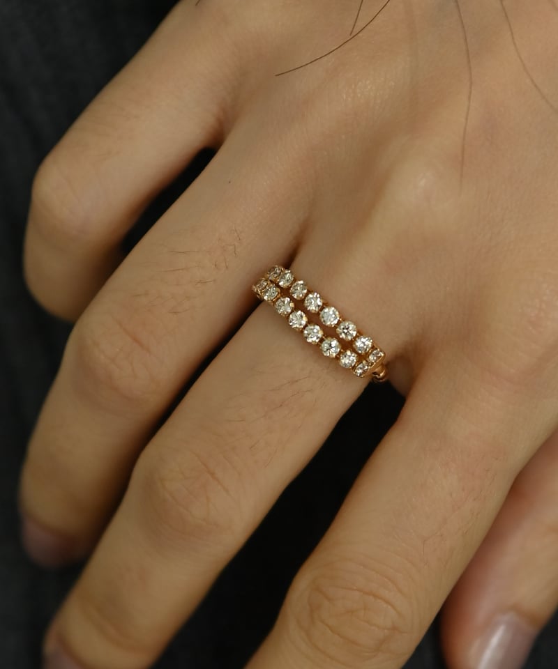 いいタン・K18ダイヤモンドストレッチリング 楽天市場】pt950/K18YG/PG ストレッチダイヤ リング【0.23ct