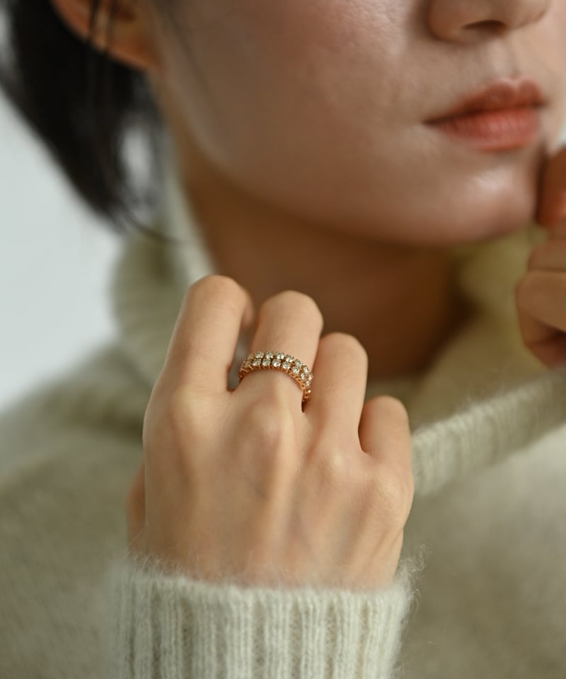 いいタン・K18ダイヤモンドストレッチリング いいタン・K18