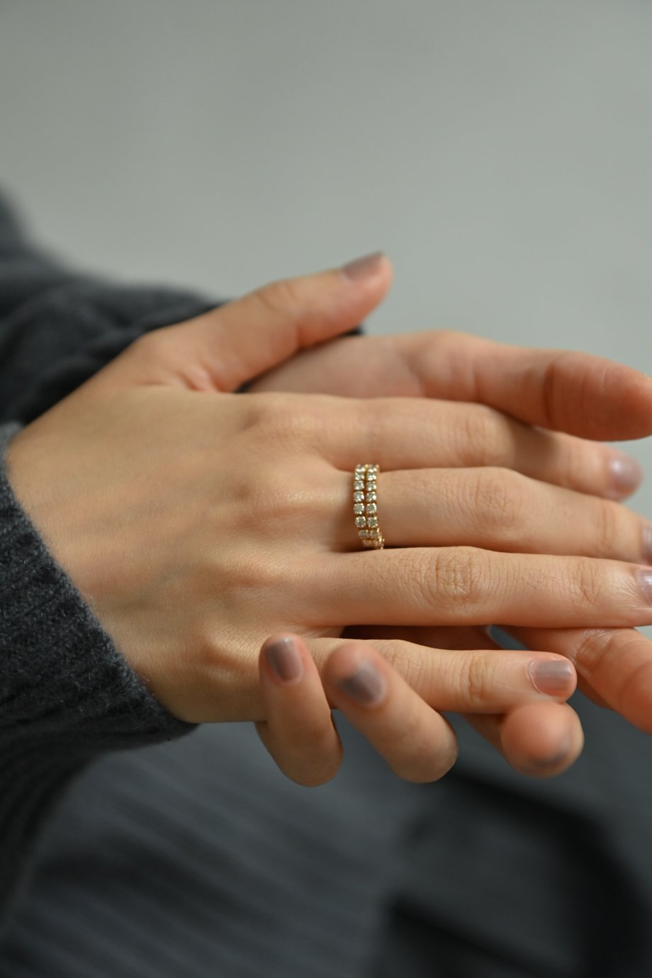 10/10-10/17予約販売＞K18YG ダブルダイヤモンドストレッチ