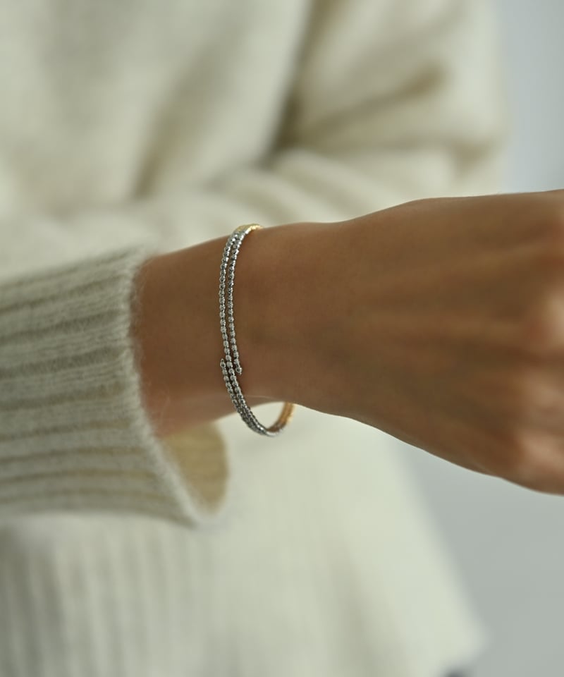 11/21-11/28予約販売＞K18YG/PT850 クリスタルカットバイカラー