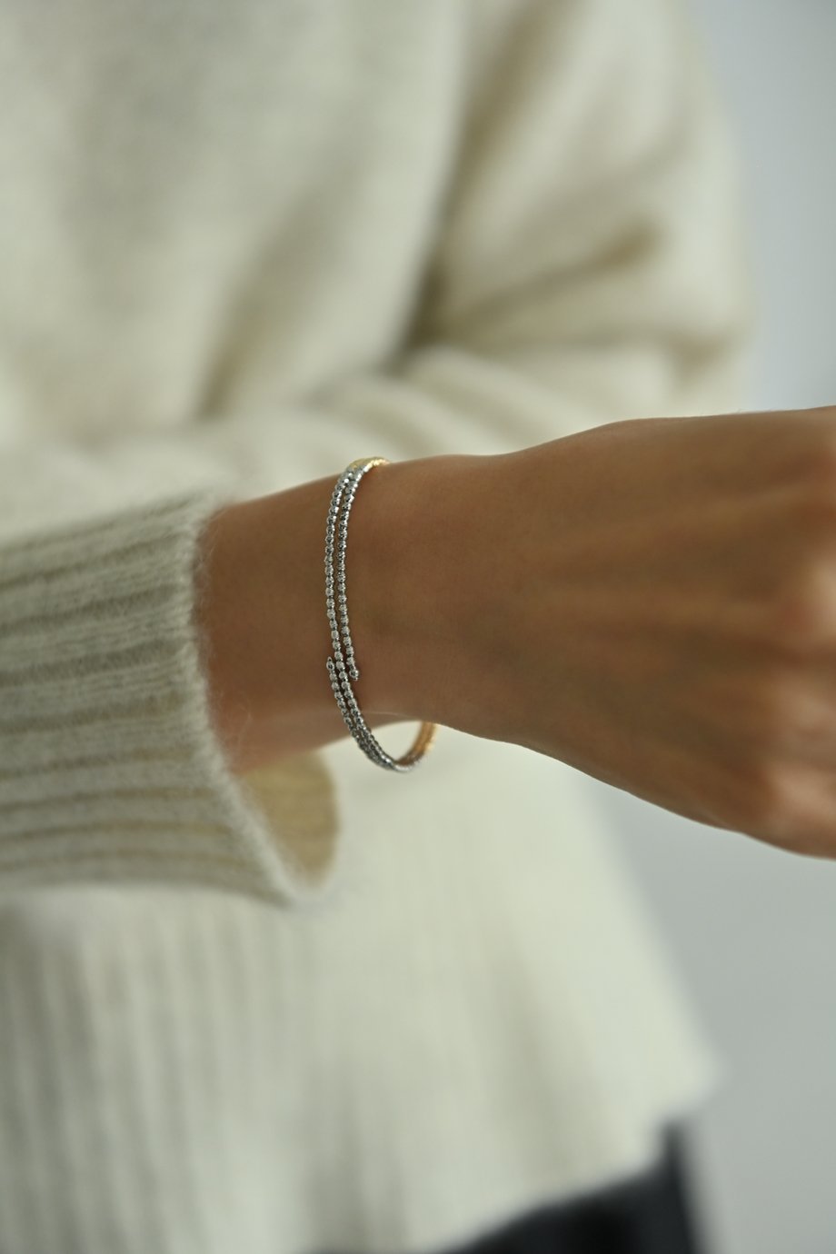 11/21-11/28予約販売＞K18YG/PT850 クリスタルカットバイカラー