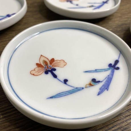 十四代辻常陸 作 染錦花唐草文蓋物 銘々皿 有田焼