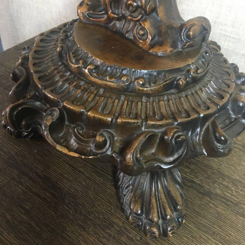 サイドテーブル 丸テーブル 木製 彫刻 天使