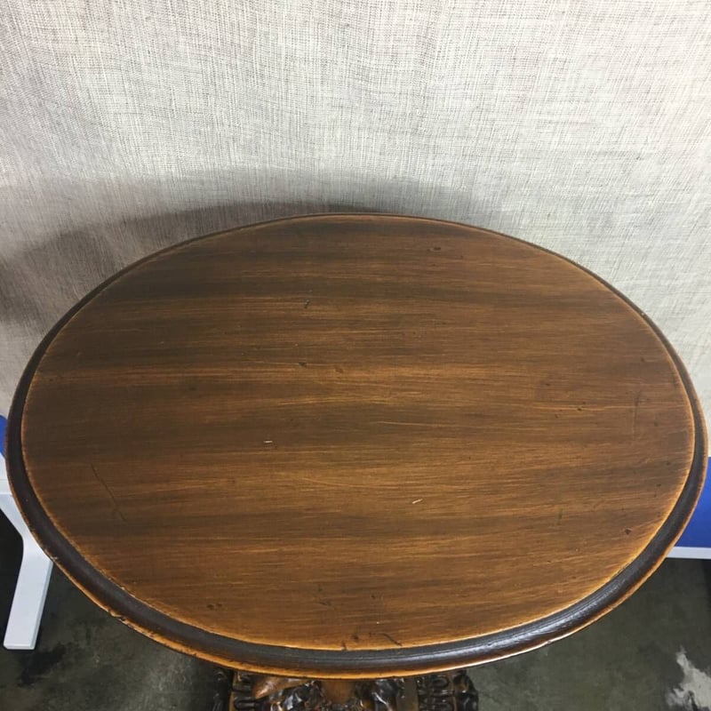 サイドテーブル 丸テーブル 木製 彫刻 天使 【公式通販】