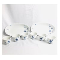 Royal Copenhagen ブルーパルメッテ カップ オーバルプレート8点セット
