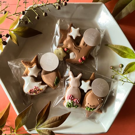 《季節限定》米粉と麹の発酵クッキー mini ･:*森のどうぶつたち･:*+×3袋