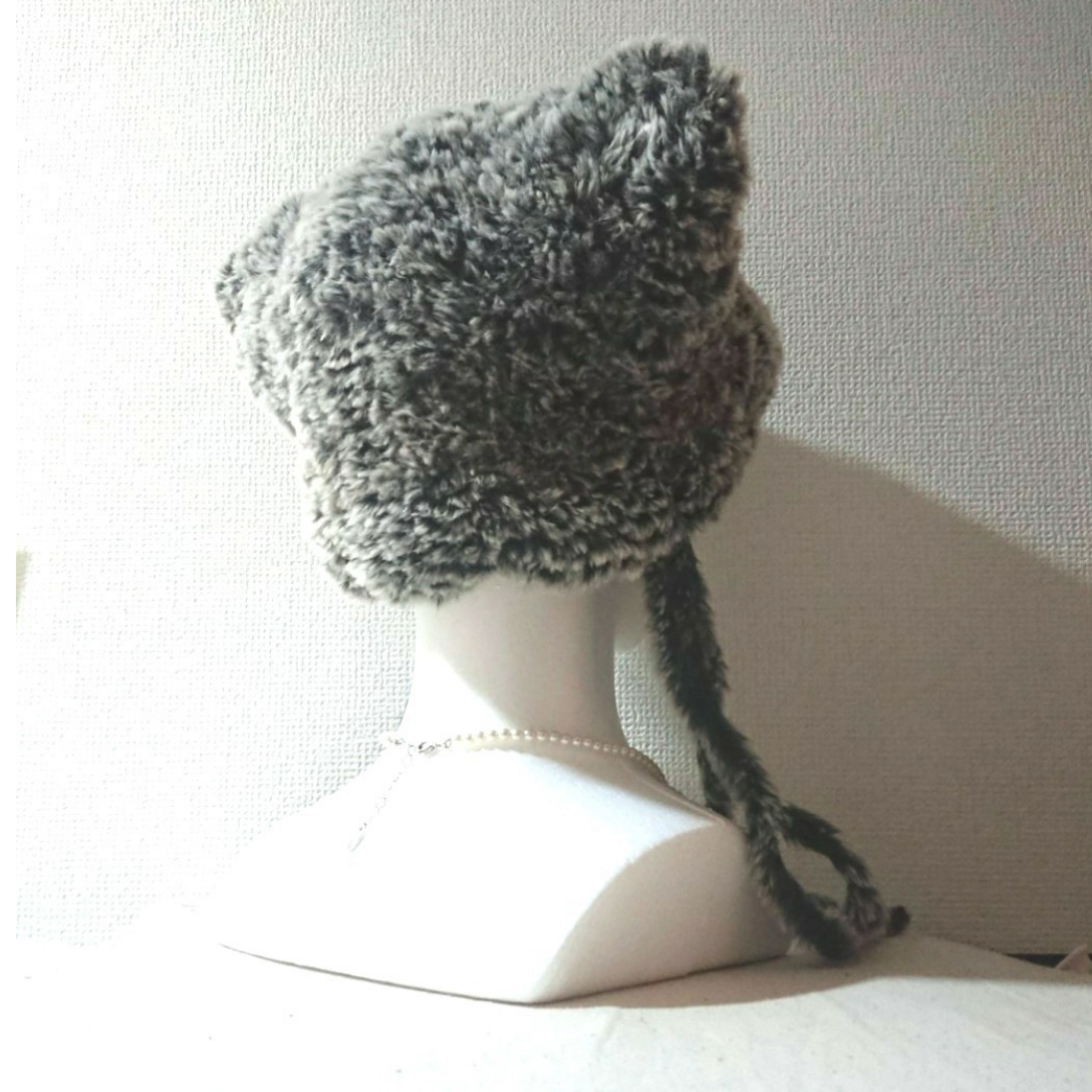 オーダーページ♡タオルヤーンの猫耳ニット帽×縁取りファー付き