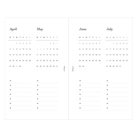 Mini6 April start monthly refill（list type）