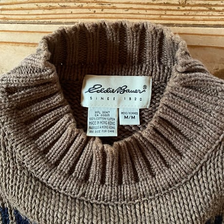 eddie bauer moc neck cotton knit