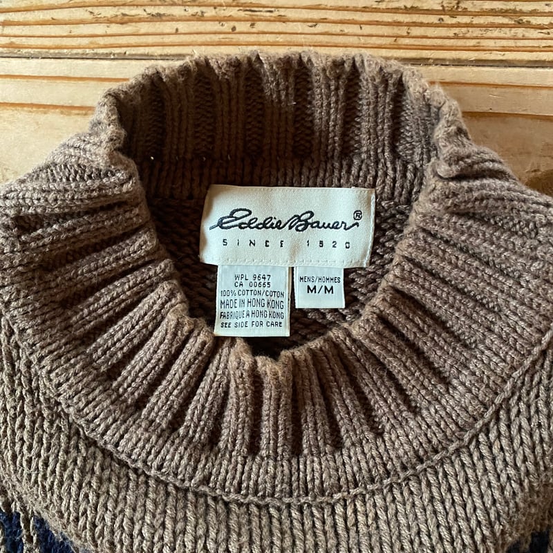 eddie bauer moc neck cotton knit | UMU