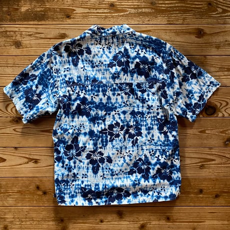 gramicci tiedye hibiscus printed aloha shirt