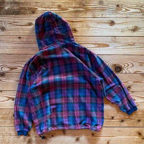L.L.Bean check hooded shirt