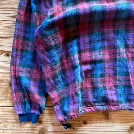 L.L.Bean check hooded shirt