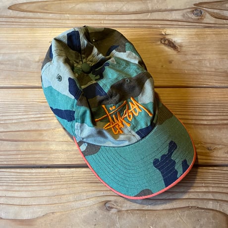 stussy outdoors woodland camo logo cap