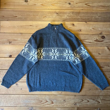 eddie bauer snowflake half zip knit
