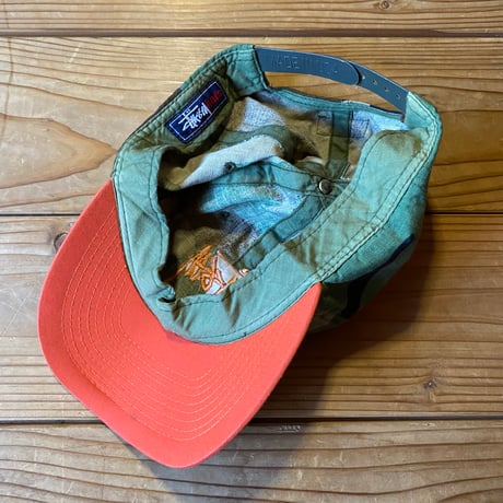 stussy outdoors woodland camo logo cap
