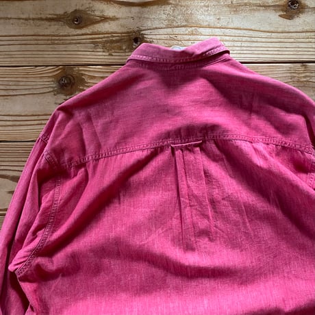 eddie bauer red chambray work shirt