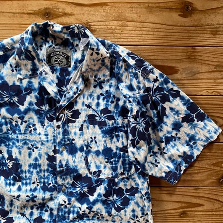 gramicci tiedye hibiscus printed aloha shirt
