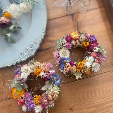 ミモザリース 012 ハーフリース ドライフラワー Dried flower mimosa