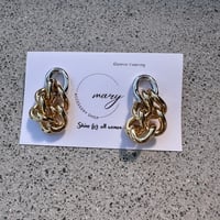 バイカラーチェーンピアス