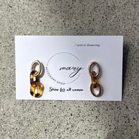 べっ甲柄アシメピアス