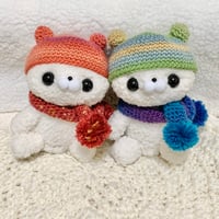 冬のくま帽子とマフラー なんにでもなれる丸いやつら 着せ替え