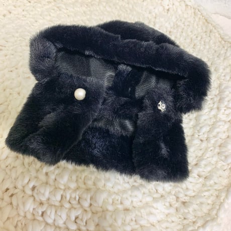 ふわっふわのブラックファーコート＆フード