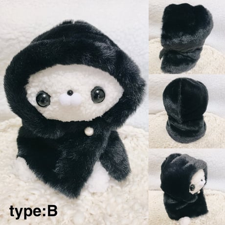 ふわっふわのブラックファーコート＆フード