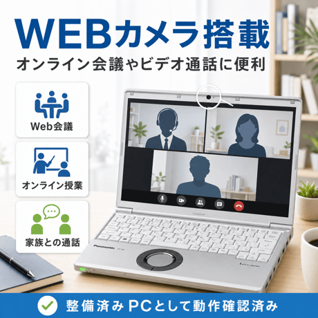 【整備済み品】パナソニック ノートパソコン Let’s note 第11世代Corei5/メモリ8GB/SSD256GB/12.1型/内蔵WEBカメラ/ CF-SV1