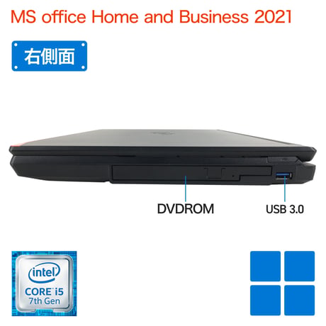 【整備済み品】富士通 ノートパソコン A577/15.6型/フルHD/第7世代 Core i5/8GBメモリ/新SSD 512GB