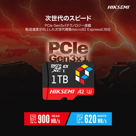 【数量限定販売】HIKSEMI 高性能 microSD Expressカード 最大900MB/s PCIe NVMe搭載 A2 U3 V30 Switch 2・4K動画最適 永久保証付