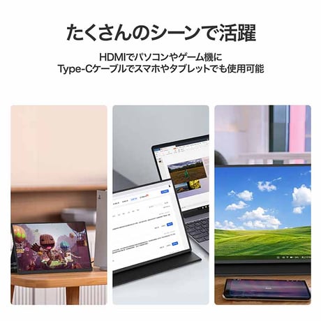 【整備済品】Monster Storage ポータブルモニター 15.6インチ 1920x1080 フルHD モバイルモニター スピーカー内蔵 Type-C miniHDMI