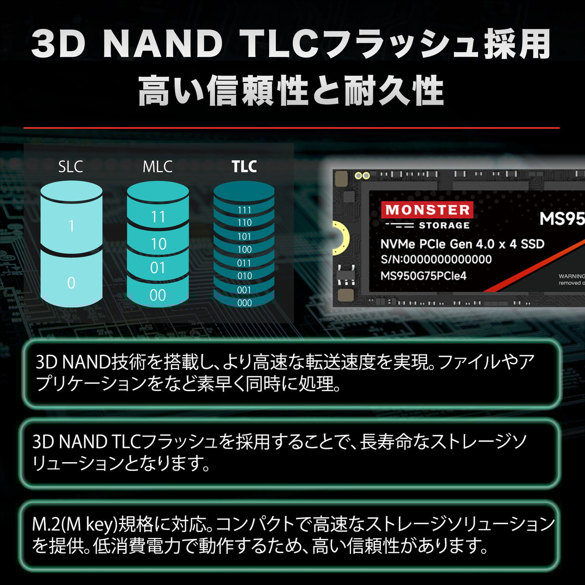 Monster Storage(モンスターストレージ) 内蔵SSD NVMe PCIe Gen