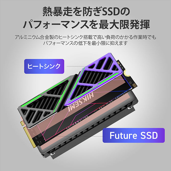 HIKSEMI(ハイクセミ) FUTUREX ヒートシンク搭載 内蔵SSD NVMe PCIe