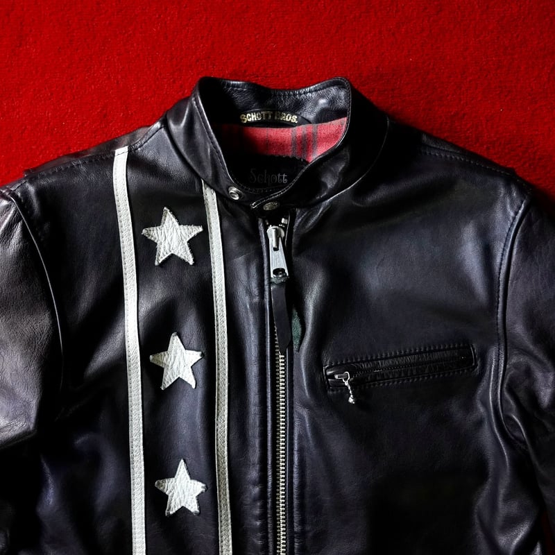極美品 Schott ラムスキン CAFE RACER ライダースジャケット ショット Schott ラムレザー ジャケット カフェレーサー