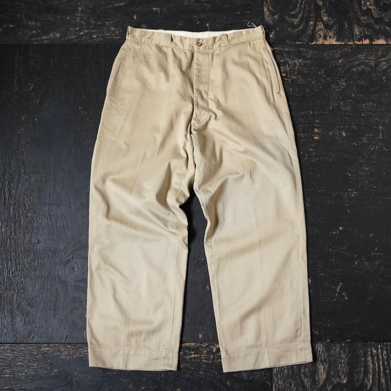 50s U.S ARMY PW CHINO TROUSERS プリズナー W32 U.S. Army Chino Trousers (50s 33/29 ) | globule