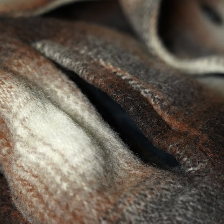 HERCULES Ombre Plaid Wool Pea Coat (50s M )