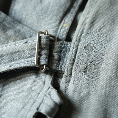 Vintage Black Chambray Tielocken Coat (about 40-50s France)